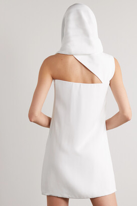 Ferragamo Hooded Crepe Mini Dress - White - ShopStyle